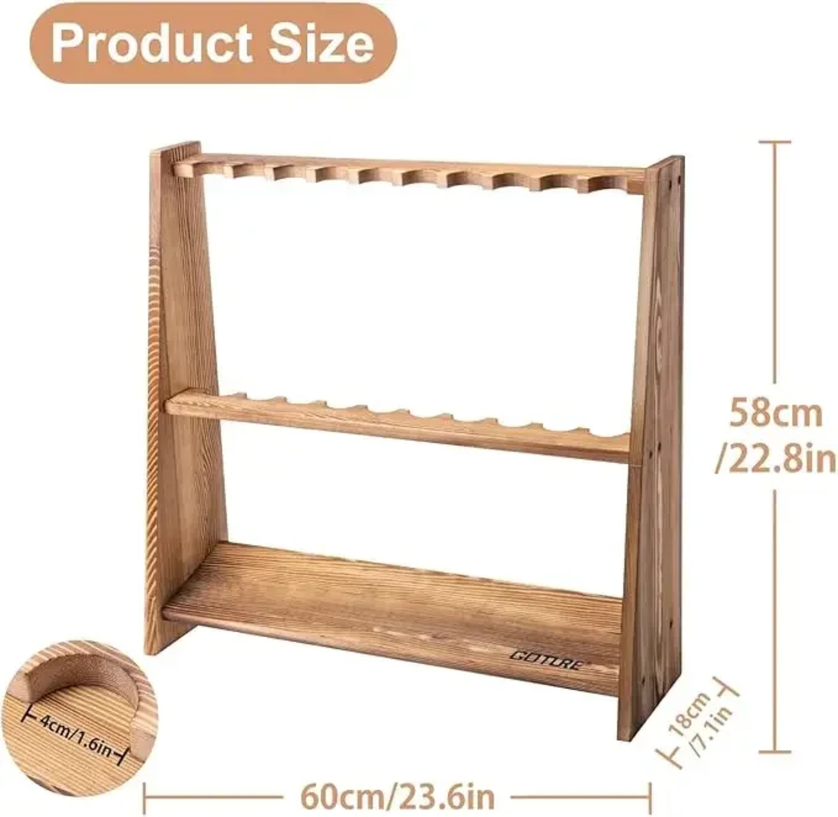 Goture Carbonized Pine Wood Fi – обзор и цена Fishing Rod Rack