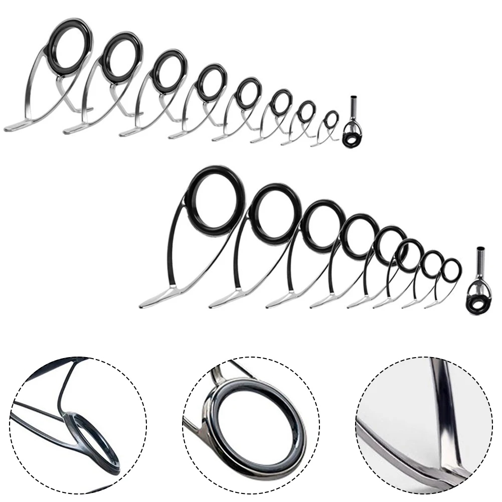 9pcs Fishing Rod Top Ring Tip  – обзор и цена Fishing Rod Building Kit